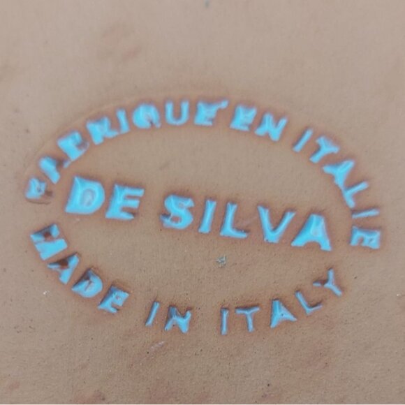 De Silva Glazed Terracotta Pottery Light Blue Serving Baking Dish Handles Italy - Picture 4 of 6